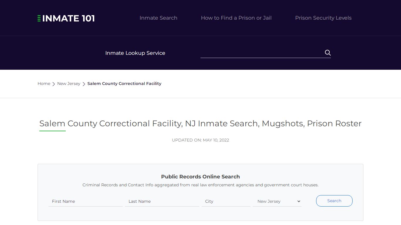 Salem County Correctional Facility, NJ Inmate Search ...